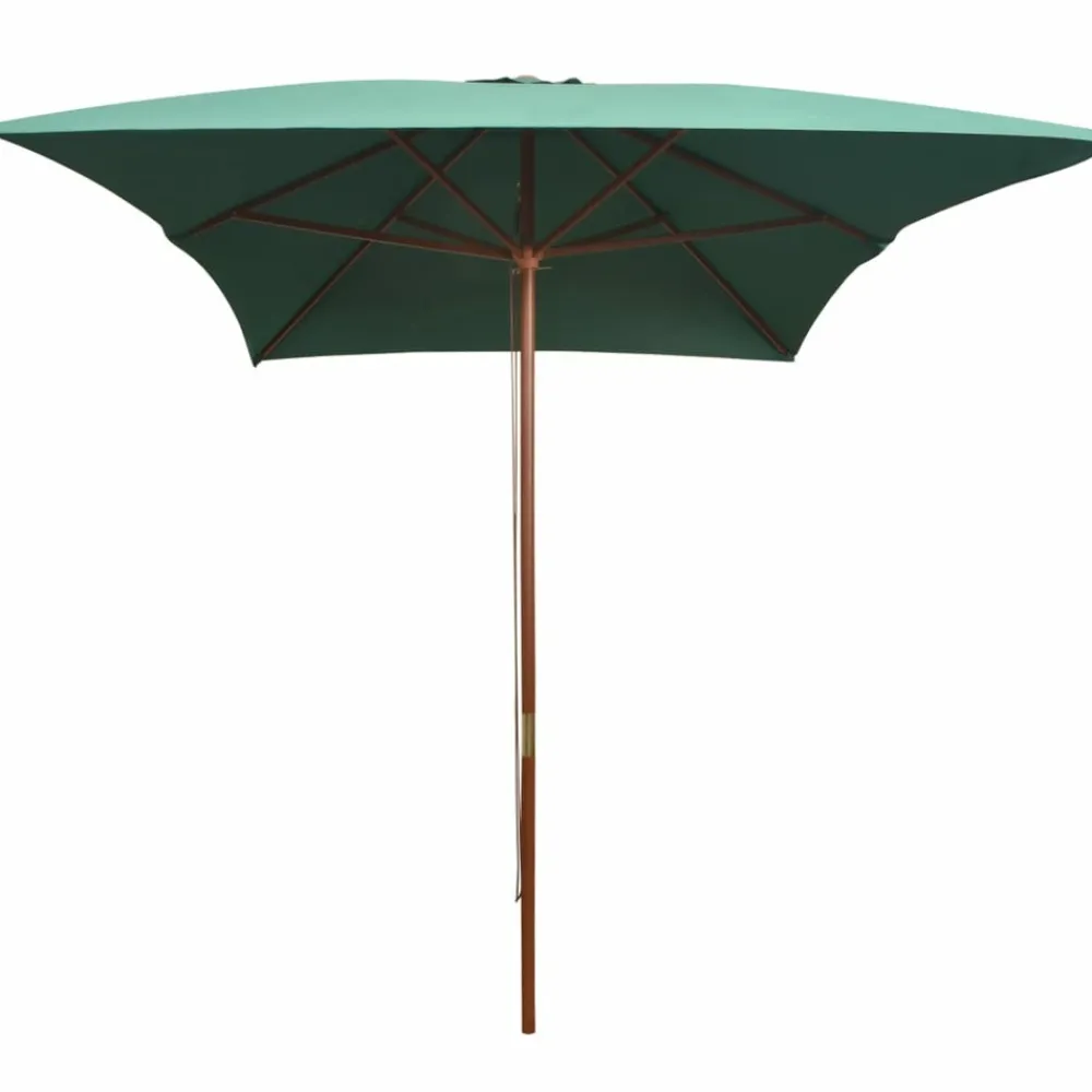Maison Exclusive Parasols, Voiles D’Ombrage | - Parasol avec poteau en bois 200 x 300 cm vert