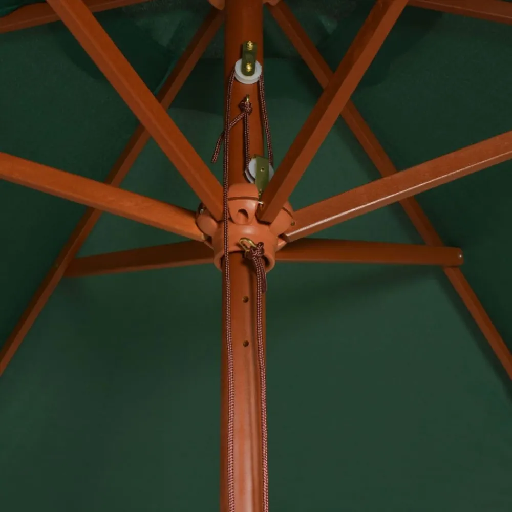 Maison Exclusive Parasols, Voiles D’Ombrage | - Parasol avec poteau en bois 200 x 300 cm vert