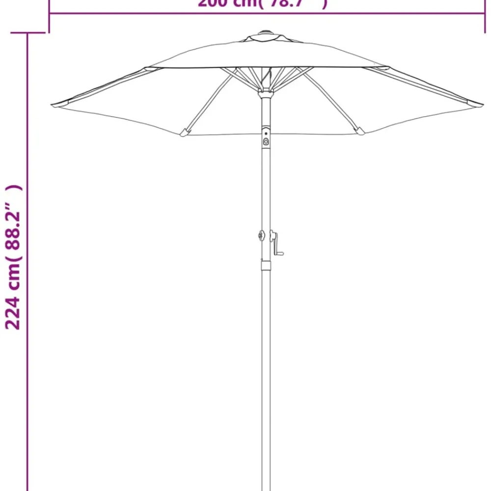 Maison Exclusive Parasols, Voiles D’Ombrage | - Parasol bordeaux 200x224 cm aluminium