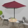 Maison Exclusive - Parasol de balcon mât en aluminium bordeaux 270x144x222 cm demi Best