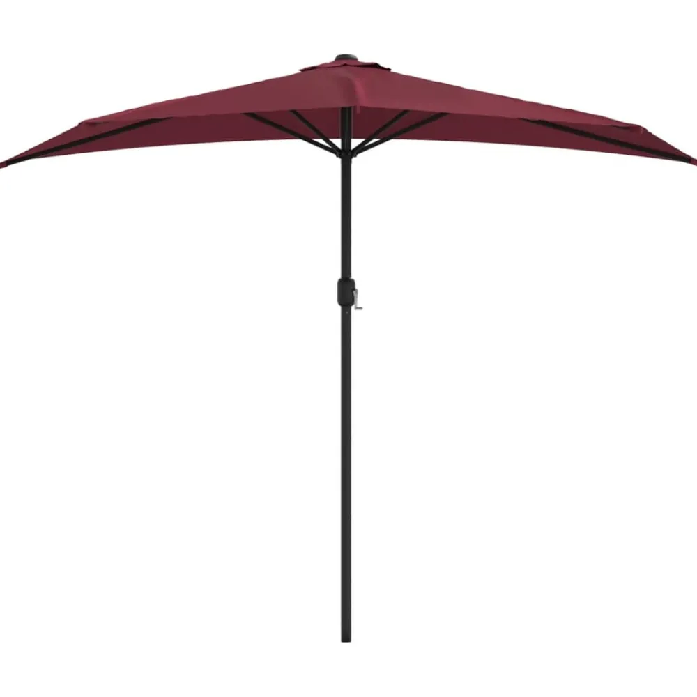 Maison Exclusive - Parasol de balcon mât en aluminium bordeaux 270x144x222 cm demi Best