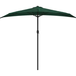 Maison Exclusive Parasols, Voiles D’Ombrage | - Parasol de balcon avec mât en aluminium vert 270x144 cm demi
