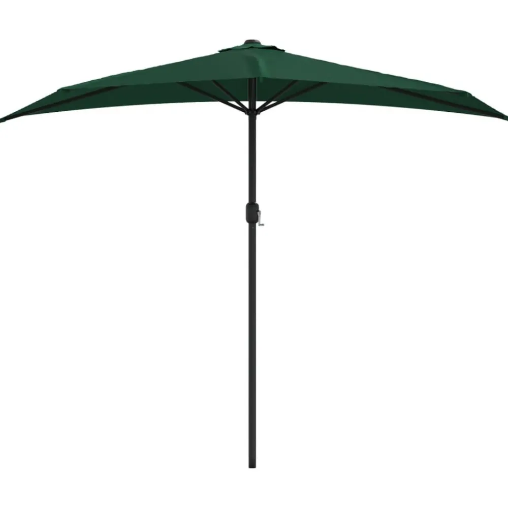 Maison Exclusive Parasols, Voiles D’Ombrage | - Parasol de balcon avec mât en aluminium vert 270x144 cm demi