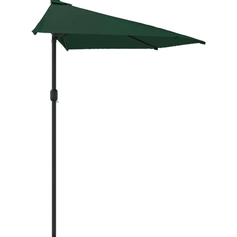 Maison Exclusive Parasols, Voiles D’Ombrage | - Parasol de balcon avec mât en aluminium vert 270x144 cm demi