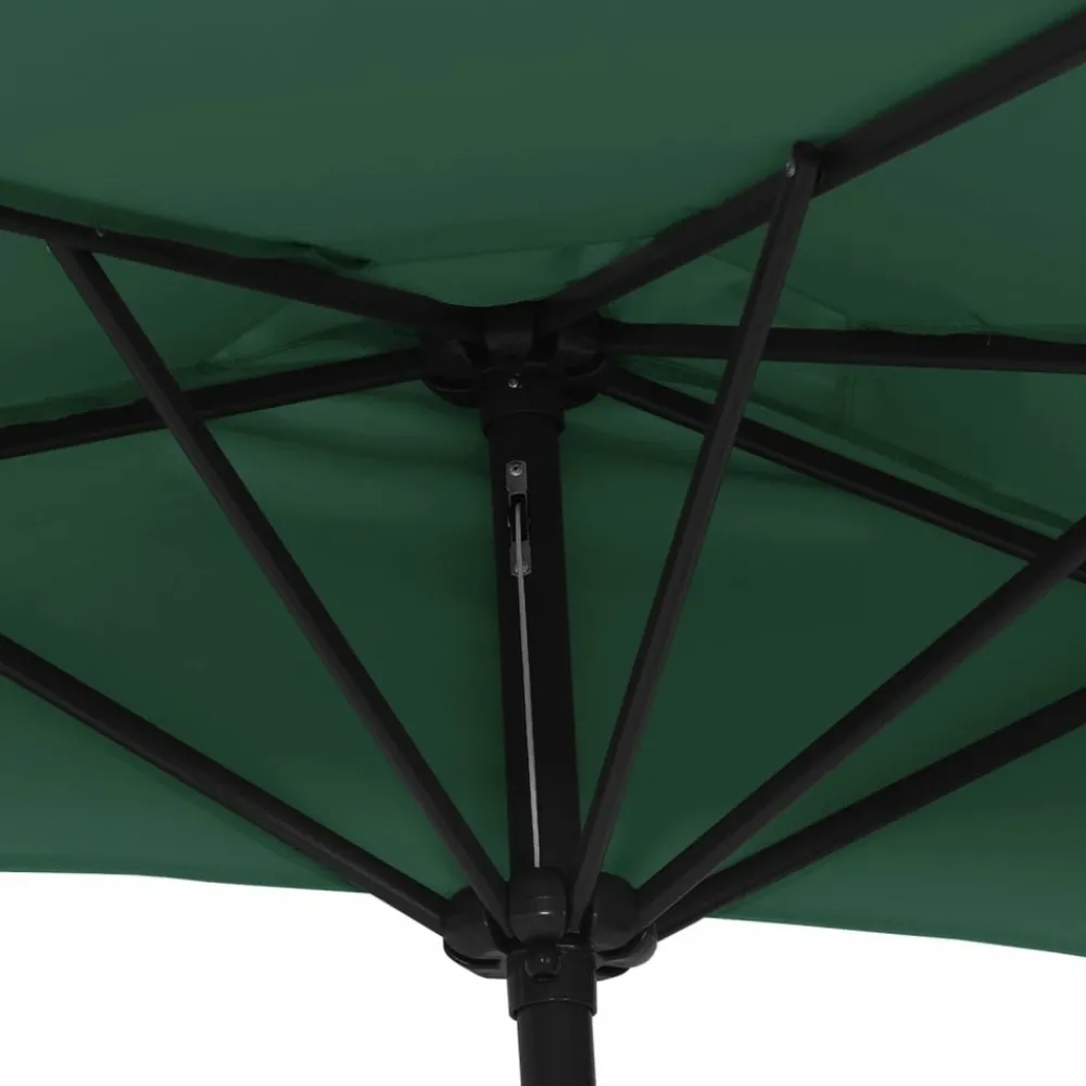 Maison Exclusive Parasols, Voiles D’Ombrage | - Parasol de balcon avec mât en aluminium vert 270x144 cm demi