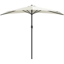 Maison Exclusive Parasols, Voiles D’Ombrage | - Parasol de balcon avec mât en aluminium sable 270x144 cm demi