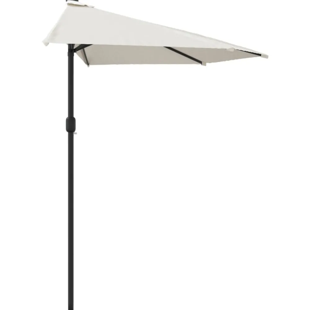 Maison Exclusive Parasols, Voiles D’Ombrage | - Parasol de balcon avec mât en aluminium sable 270x144 cm demi