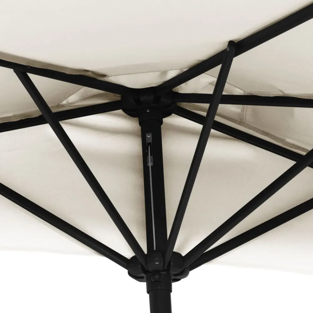 Maison Exclusive Parasols, Voiles D’Ombrage | - Parasol de balcon avec mât en aluminium sable 270x144 cm demi