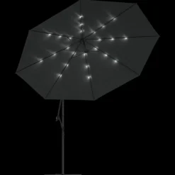 Maison Exclusive Parasols, Voiles D’Ombrage | - Parasol de jardin en porte-à-faux et lumières led mât en métal