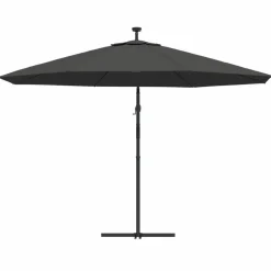 Maison Exclusive Parasols, Voiles D’Ombrage | - Parasol de jardin en porte-à-faux et lumières led mât en métal