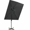Maison Exclusive - Parasol de jardin en porte-à-faux à double toit anthracite Hot