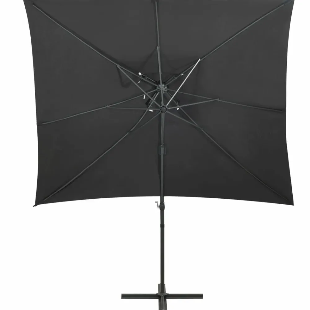 Maison Exclusive - Parasol de jardin en porte-à-faux à double toit anthracite Hot