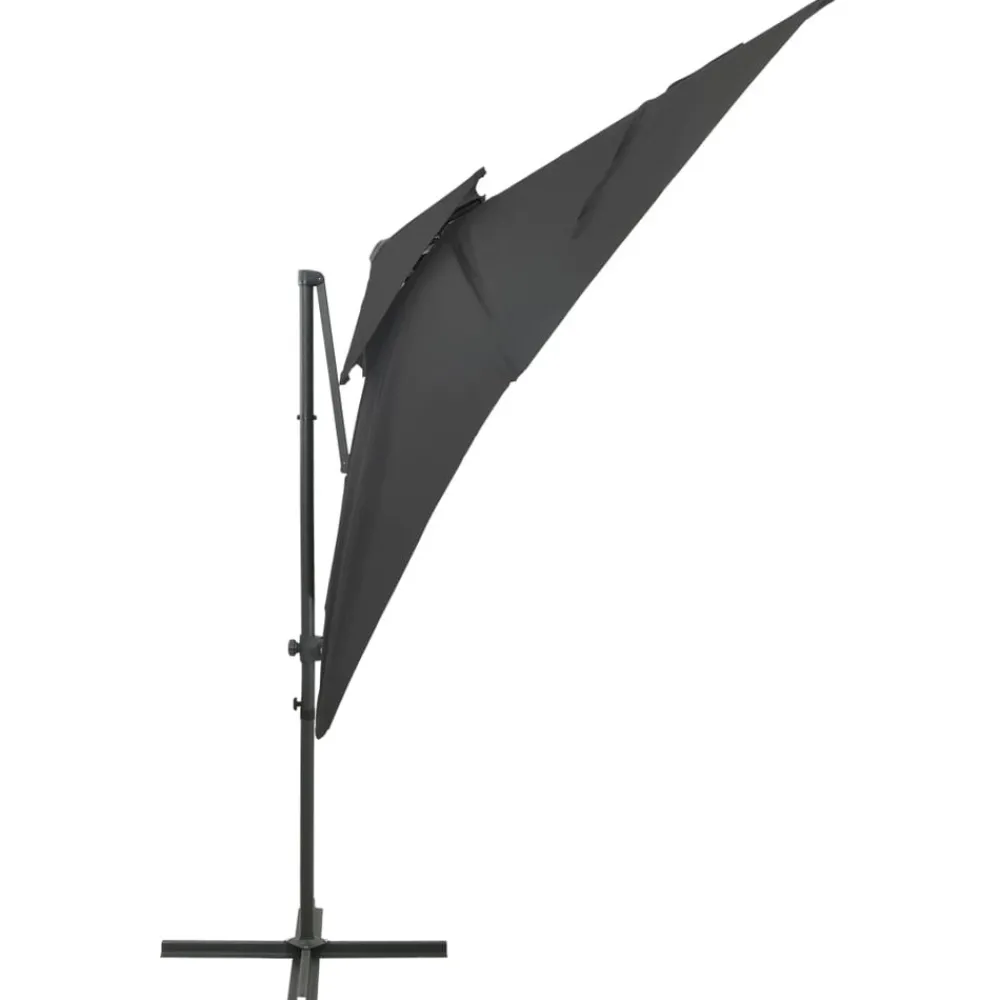 Maison Exclusive - Parasol de jardin en porte-à-faux à double toit anthracite Hot