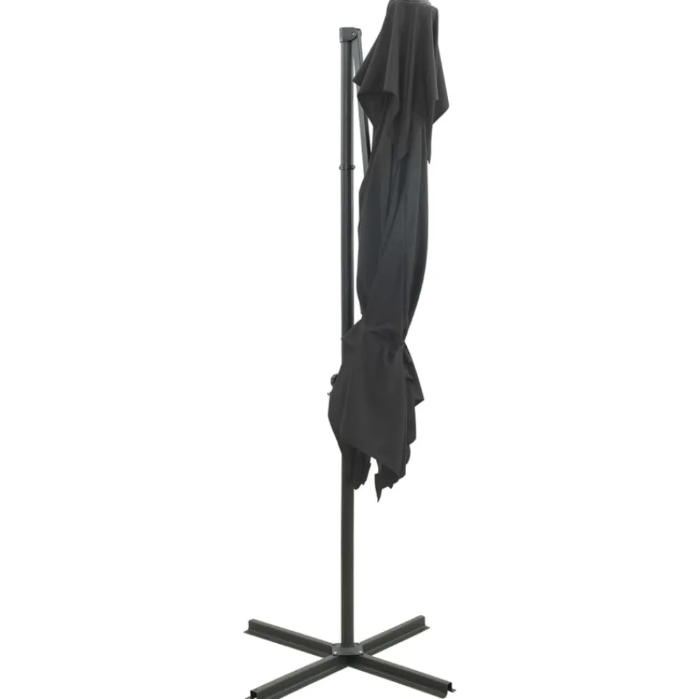 Maison Exclusive - Parasol de jardin en porte-à-faux à double toit anthracite Hot