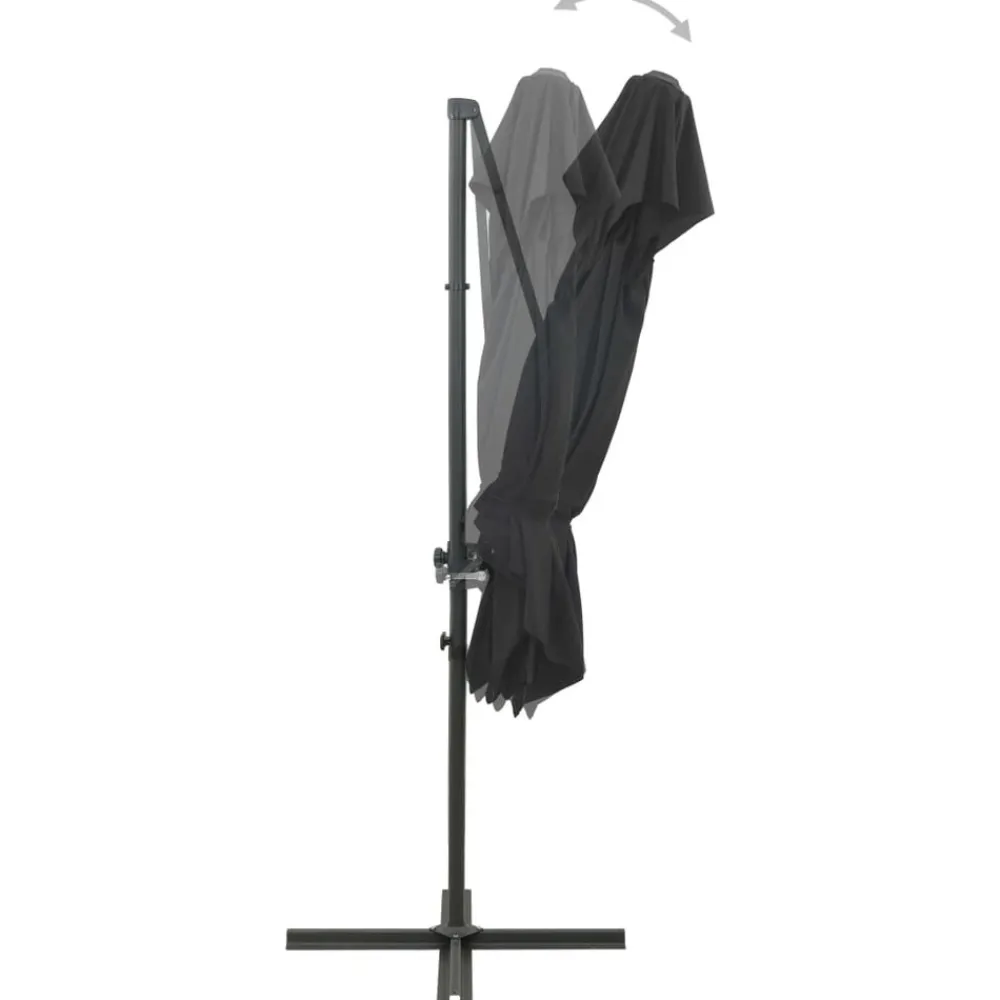 Maison Exclusive - Parasol de jardin en porte-à-faux à double toit anthracite Hot