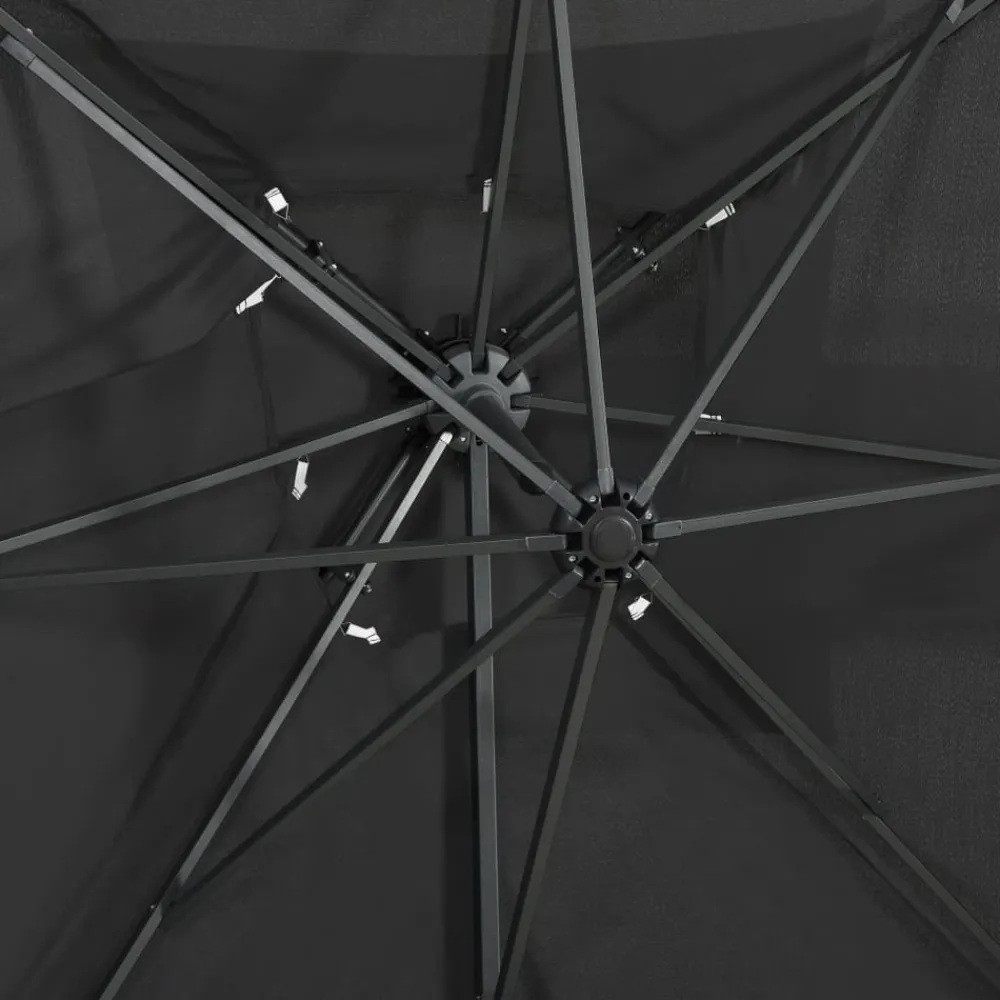 Maison Exclusive - Parasol de jardin en porte-à-faux à double toit anthracite Hot