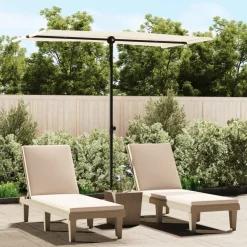 Maison Exclusive - Parasol de jardin avec mât en aluminium 180x110 cm blanc sable Outlet