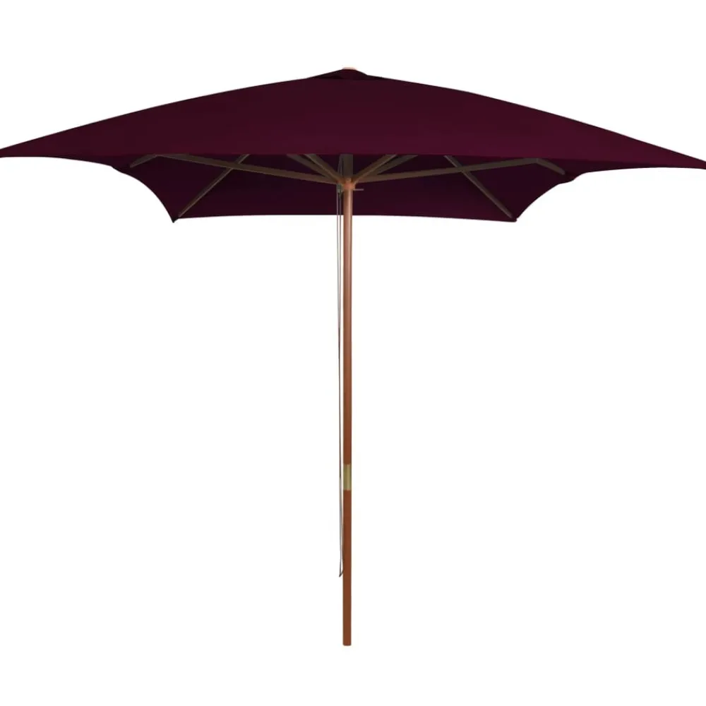 Maison Exclusive - Parasol de jardin avec mât en bois rouge bordeaux 200x300 cm