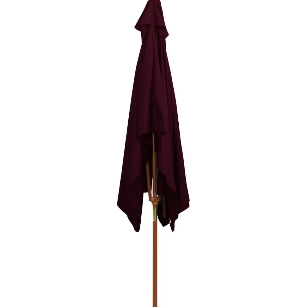 Maison Exclusive - Parasol de jardin avec mât en bois rouge bordeaux 200x300 cm