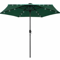 Maison Exclusive - Parasol de jardin avec lumières led et mât en aluminium vert New