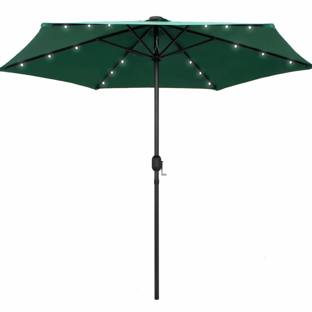 Maison Exclusive - Parasol de jardin avec lumières led et mât en aluminium vert New