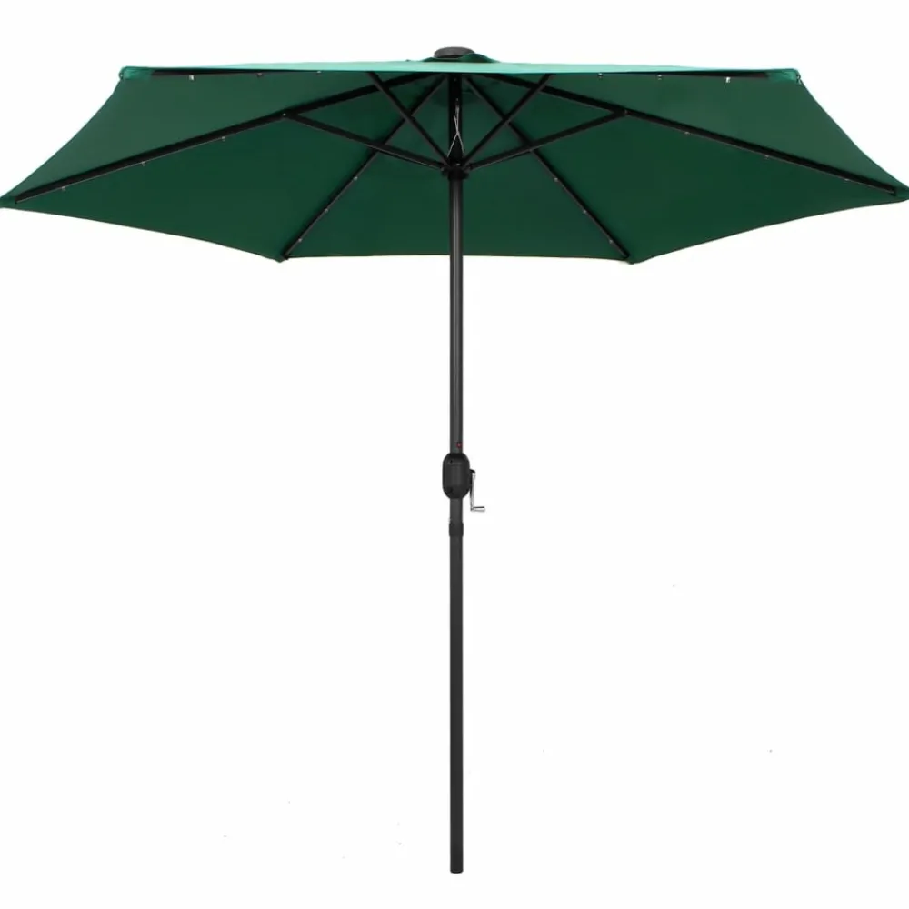 Maison Exclusive - Parasol de jardin avec lumières led et mât en aluminium vert New
