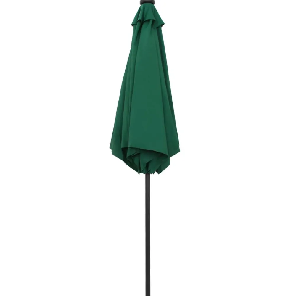 Maison Exclusive - Parasol de jardin avec lumières led et mât en aluminium vert New
