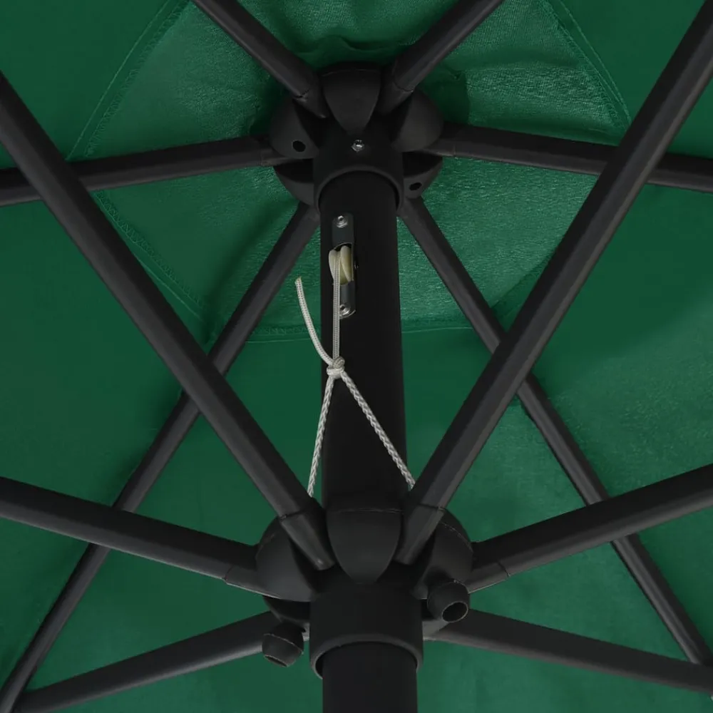 Maison Exclusive - Parasol de jardin avec lumières led et mât en aluminium vert New