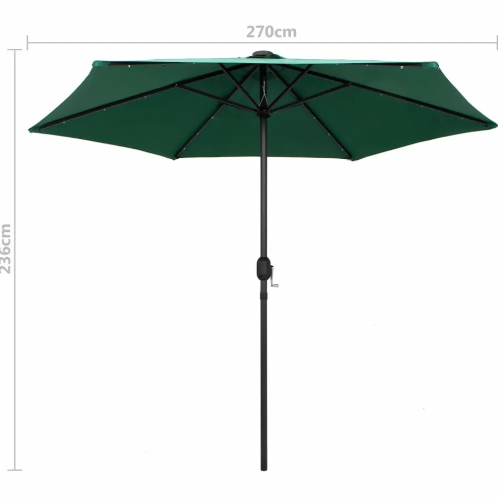 Maison Exclusive - Parasol de jardin avec lumières led et mât en aluminium vert New
