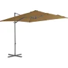 Maison Exclusive - Parasol de jardin en porte-à-faux avec mât en acier taupe Discount