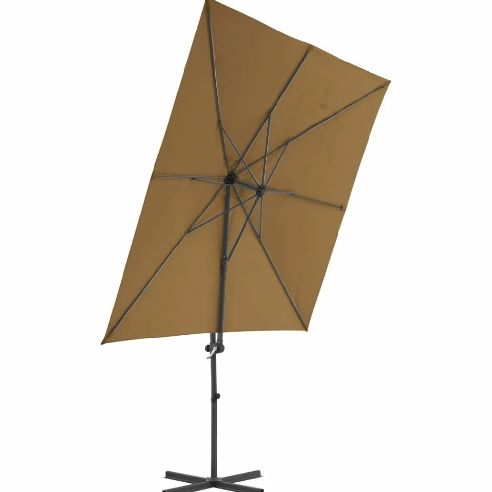 Maison Exclusive - Parasol de jardin en porte-à-faux avec mât en acier taupe Discount