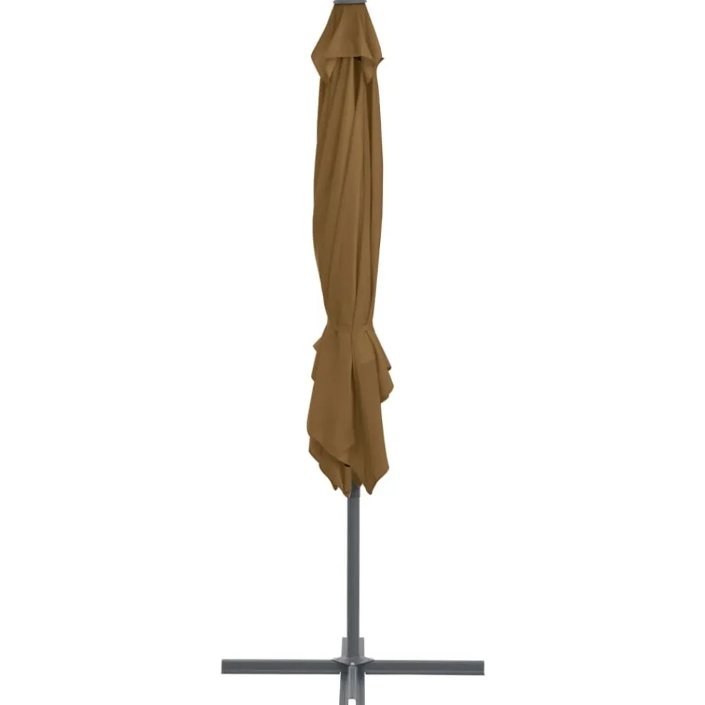 Maison Exclusive - Parasol de jardin en porte-à-faux avec mât en acier taupe Discount