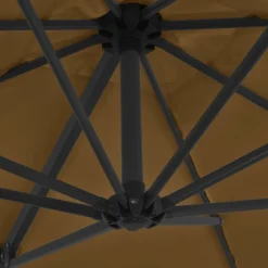 Maison Exclusive - Parasol de jardin en porte-à-faux avec mât en acier taupe Discount