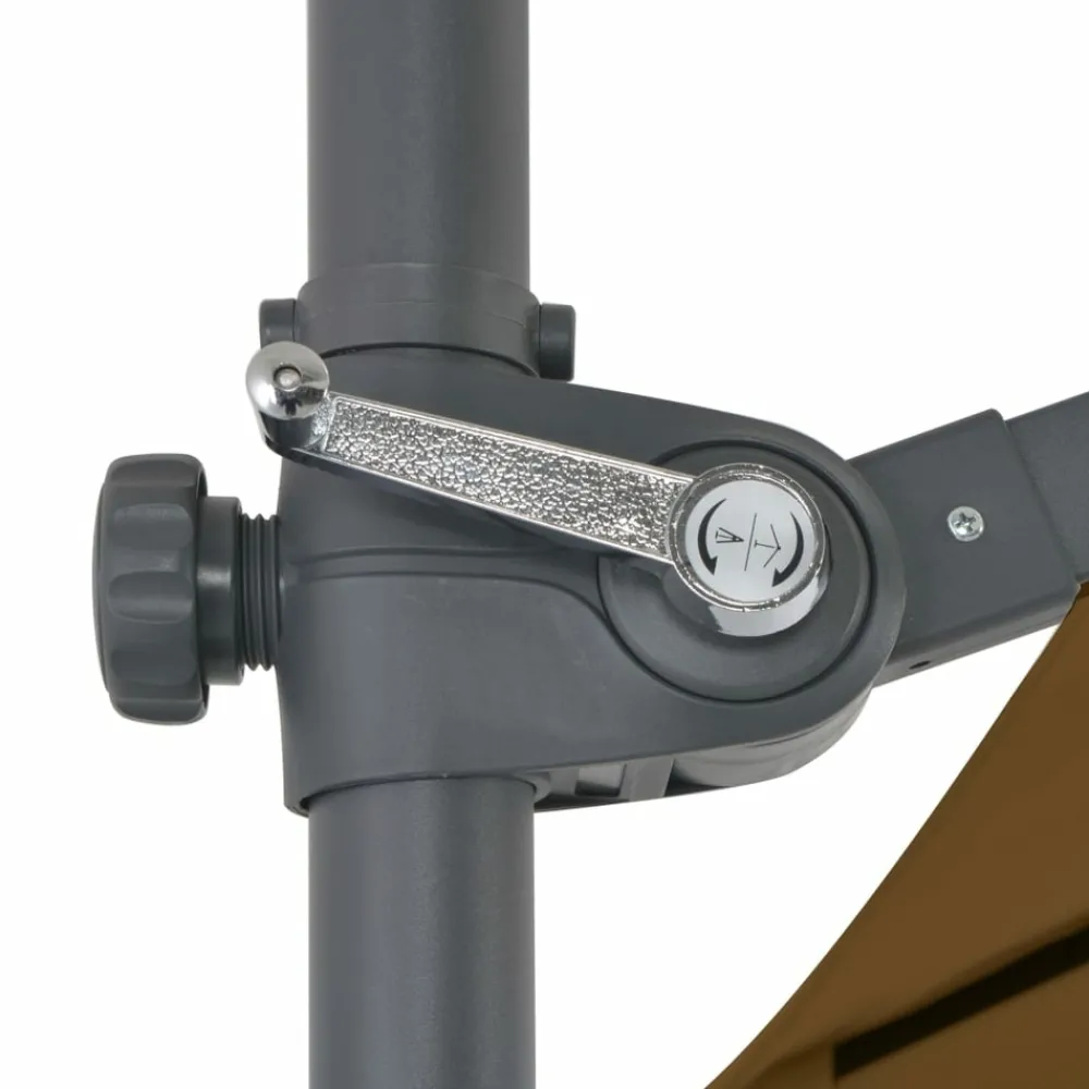 Maison Exclusive - Parasol de jardin en porte-à-faux avec mât en acier taupe Discount