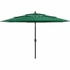 Maison Exclusive - Parasol de jardin à 3 niveaux avec mât en aluminium vert 3,5 m New