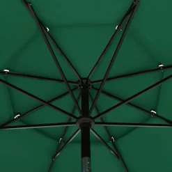Maison Exclusive - Parasol de jardin à 3 niveaux avec mât en aluminium vert 3,5 m New