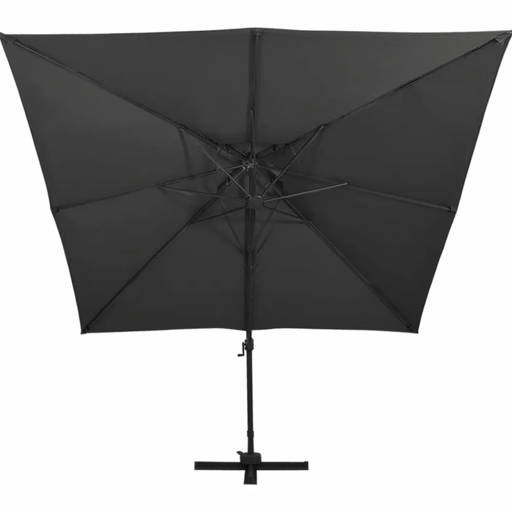 Maison Exclusive - Parasol de jardin en porte-à-faux avec double toit noir Online