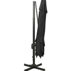 Maison Exclusive - Parasol de jardin en porte-à-faux avec double toit noir Online