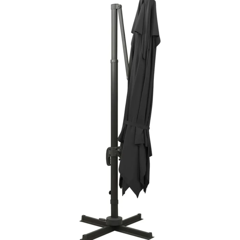 Maison Exclusive - Parasol de jardin en porte-à-faux avec double toit noir Online