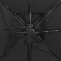 Maison Exclusive - Parasol de jardin en porte-à-faux avec double toit noir Online