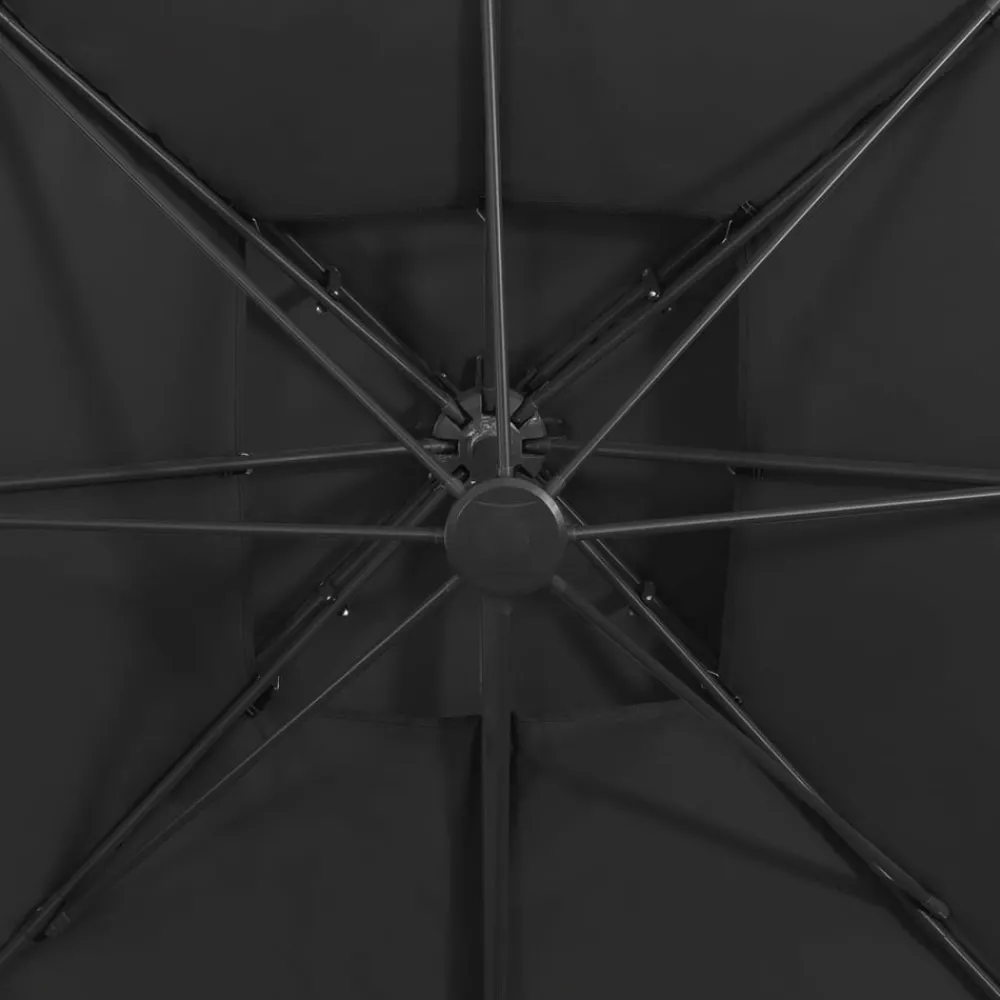 Maison Exclusive - Parasol de jardin en porte-à-faux avec double toit noir Online