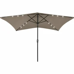 Maison Exclusive - Parasol de jardin avec led et mât en acier taupe 2x3 m Clearance