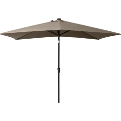 Maison Exclusive - Parasol de jardin avec led et mât en acier taupe 2x3 m Clearance