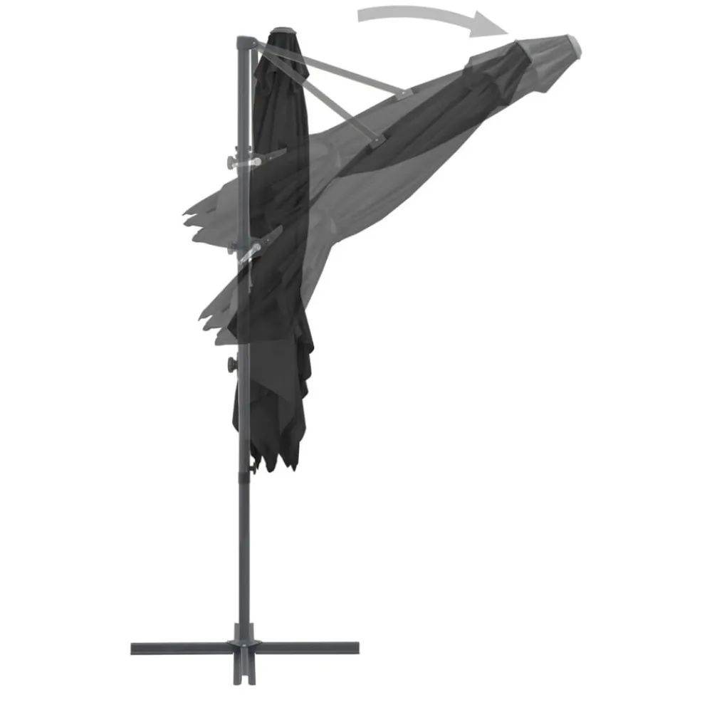 Maison Exclusive - Parasol de jardin avec base portable anthracite Discount