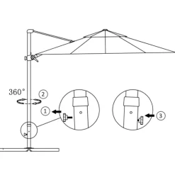 Maison Exclusive - Parasol de jardin en porte-à-faux et poteau en aluminium Discount