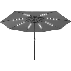 Maison Exclusive - Parasol de jardin avec lumières led et mât en métal anthracite Best