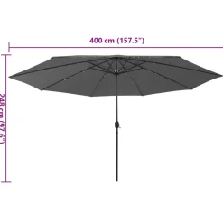 Maison Exclusive - Parasol de jardin avec lumières led et mât en métal anthracite Best