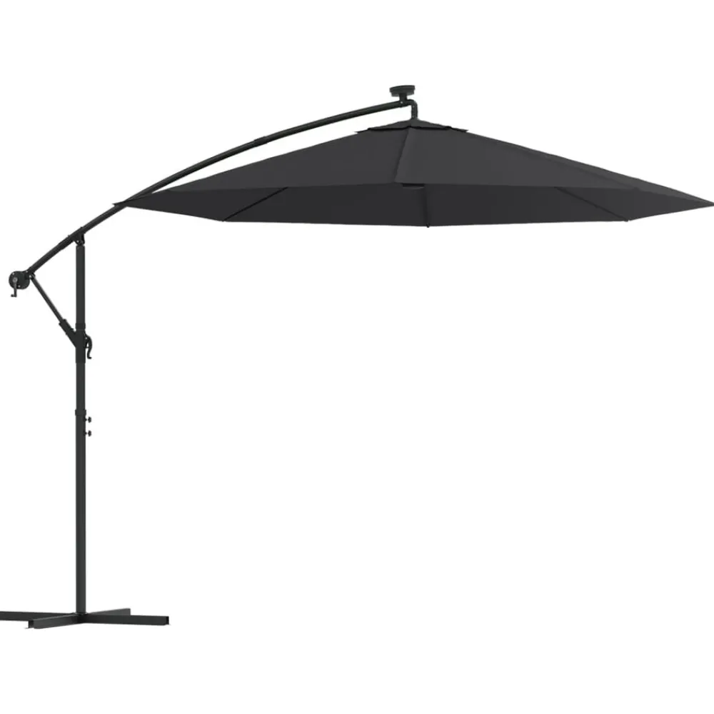 Maison Exclusive - Parasol de jardin en porte-à-faux et lumières led mât en acier Sale