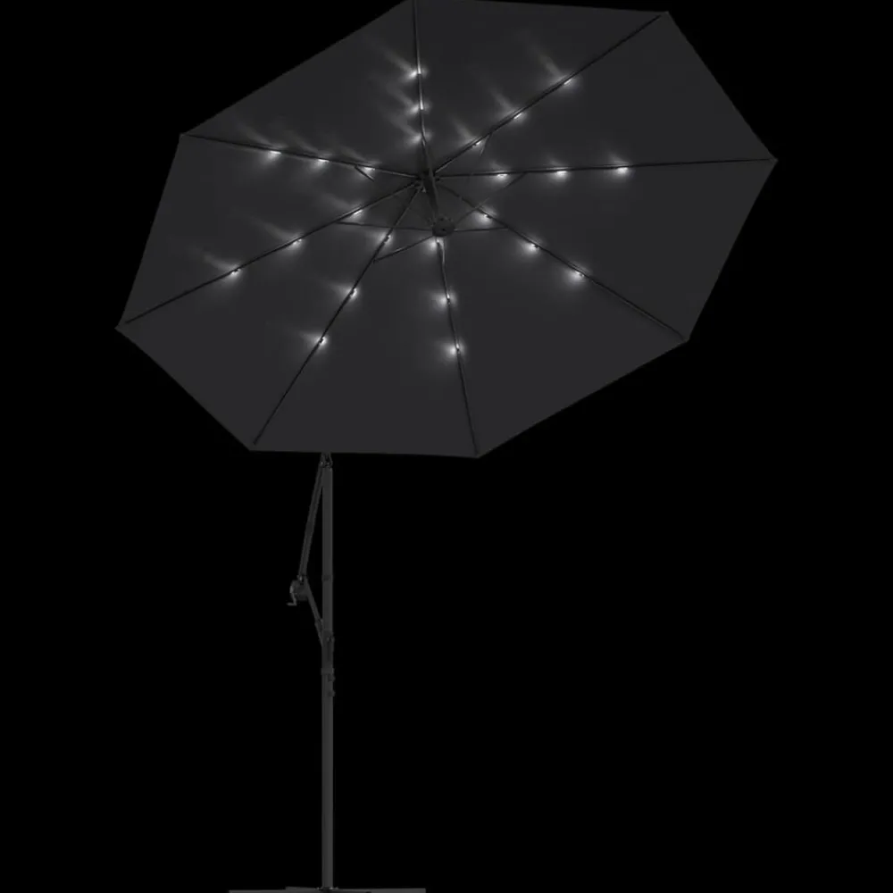 Maison Exclusive - Parasol de jardin en porte-à-faux et lumières led mât en acier Sale