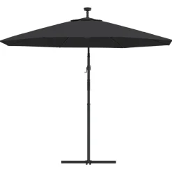 Maison Exclusive - Parasol de jardin en porte-à-faux et lumières led mât en acier Sale